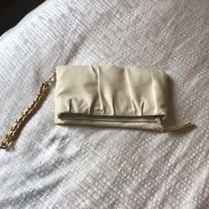 Beige Fold-over Express Clutch